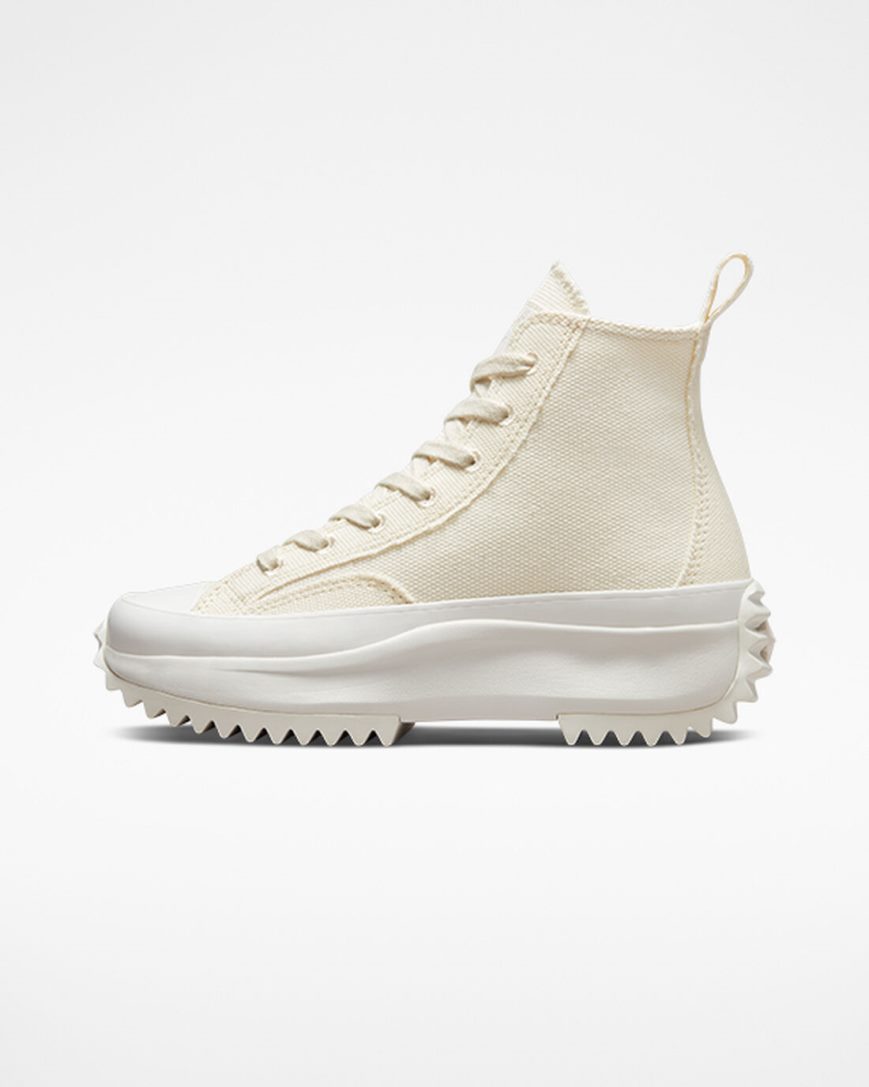 Topanky Na Platforme Converse Run Star Hike Raw Edge Vysoke Damske Béžové Béžové Biele | SK NRDQB5